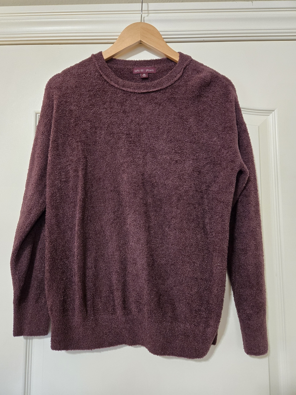 Barefoot Dreams Women's Plush Crewneck Sweater in Plum Very Soft Cozy
